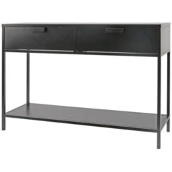 GAMMA Sidetable Jason 2 Lades Metaal Zwart -Meubel Pracht 123 1070