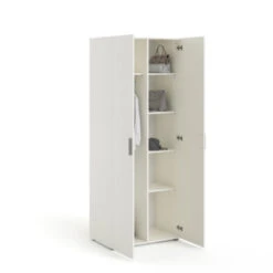 Kledingkast Pisa 2 Deurs Wit Houtnerf -Meubel Pracht 123 1098