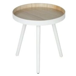 WOOOD BIJZETTAFEL NALA WIT/HOUT