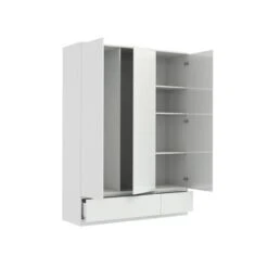 Garderobekast Nevada 3deurs Hoogglans Wit -Meubel Pracht 123 1120