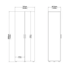 Kledingkast Pisa 2 Deurs Zwart -Meubel Pracht 123 1173