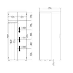 Kledingkast Pisa 2 Deurs Zwart -Meubel Pracht 123 1174