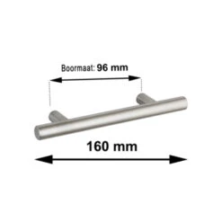 Greep Theo Rvs 160mm 9 Greep Theo Rvs 160mm -Meubel Pracht 123 1180