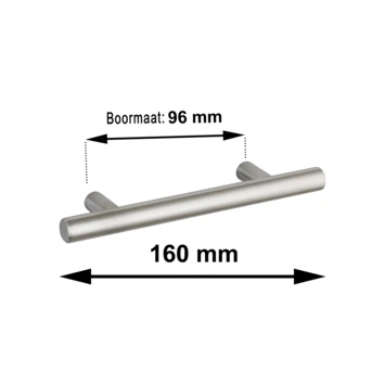 Greep Theo Rvs 160mm 6 Greep Theo Rvs 160mm - Afbeelding 4