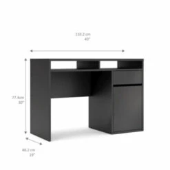 Bureau Eline Met Kast Zwart -Meubel Pracht 123 1223