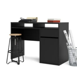 Bureau Eline Met Kast Zwart -Meubel Pracht 123 1235