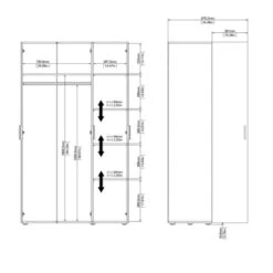 Kledingkast Pisa 3 Deurs Truffel -Meubel Pracht 123 1288