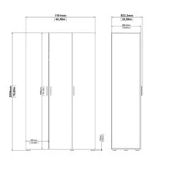 Kledingkast Pisa 3 Deurs Truffel -Meubel Pracht 123 1289