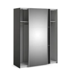 Kledingkast Janneke 150 Cm Zwart Met Spiegel 15 Kledingkast Janneke 150 Cm Zwart Met Spiegel -Meubel Pracht 123 1307