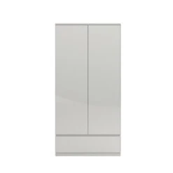 Kledingkast Neveda 2-deurs Hoogglans Wit -Meubel Pracht 123 1330