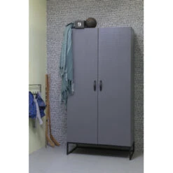 WOOOD Kledingkast Morris 2 Deurs Leemgrijs -Meubel Pracht 123 1374