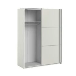 Kledingkast Janneke 150CM Wit/houtnerf -Meubel Pracht 123 1381