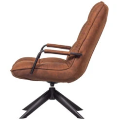 WOOOD Draaifauteuil Jouke Met Armleuning Kunstleer Cognac 11 WOOOD Draaifauteuil Jouke Met Armleuning Kunstleer Cognac -Meubel Pracht 123 1508
