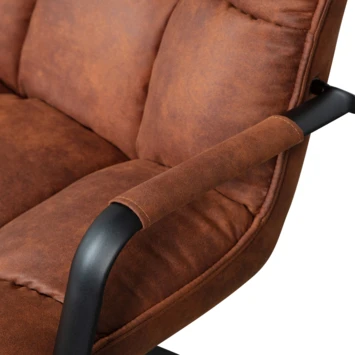 WOOOD Draaifauteuil Jouke Met Armleuning Kunstleer Cognac 7 WOOOD Draaifauteuil Jouke Met Armleuning Kunstleer Cognac - Afbeelding 5