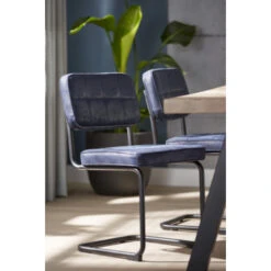 GAMMA Eetkamerstoel Tom PU-leer Blauw -Meubel Pracht 123 1524