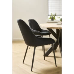 GAMMA Eetkamerstoel Julien Fluweel Zwart -Meubel Pracht 123 1571