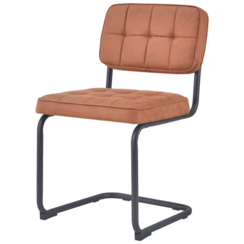 GAMMA Eetkamerstoel Tom PU-leer Cognac 4 GAMMA Eetkamerstoel Tom PU-leer Cognac - Afbeelding 2