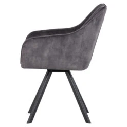 WOOOD Draaistoel Jitse Fluweel Antraciet -Meubel Pracht 123 1585