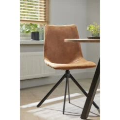 WOOOD Eetkamerstoel Dez Draaipoot Cognac -Meubel Pracht 123 1590