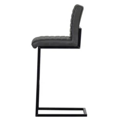WOOOD Barstoel Abe PU Antraciet -Meubel Pracht 123 1593