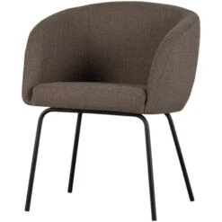 WOOOD Eetkamerstoel Noelle Grijs Geweven Stof 75x64x52 Cm