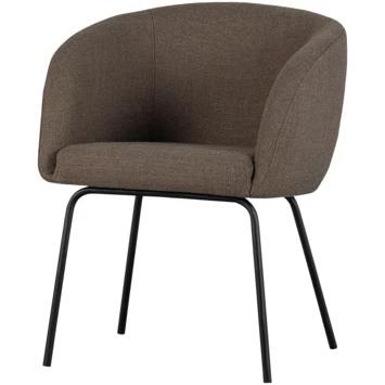 WOOOD Eetkamerstoel Noelle Grijs Geweven Stof 75x64x52 Cm 3 WOOOD Eetkamerstoel Noelle Grijs Geweven Stof 75x64x52 Cm