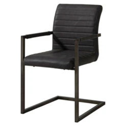 WOOOD Eetkamerstoel Bas Pu-leder Zwart