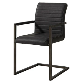 WOOOD Eetkamerstoel Bas Pu-leder Zwart 3 WOOOD Eetkamerstoel Bas Pu-leder Zwart