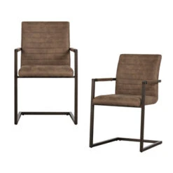 WOOOD Eetkamerstoel Bas Pu-leder Taupe -Meubel Pracht 123 1648