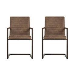 WOOOD Eetkamerstoel Bas Pu-leder Taupe -Meubel Pracht 123 1650