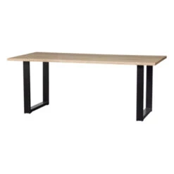 WOOOD Tablo Boomstam Tafelblad Eiken Met U-poot 180x90 Cm