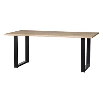 WOOOD Tablo Boomstam Tafelblad Eiken Met U-poot 160x90 Cm 3 WOOOD Tablo Boomstam Tafelblad Eiken Met U-poot 160x90 Cm