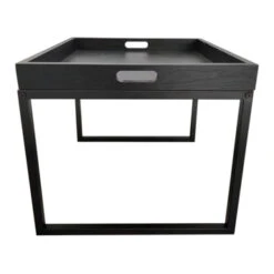 GAMMA Bijzettafel Imesh Hout Metaal Zwart -Meubel Pracht 123 1690