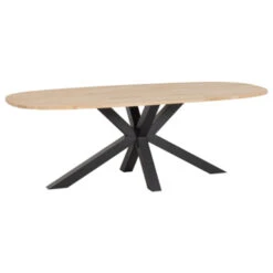 WOOOD Tablo Eettafel Ellips Ovaal Eiken Met Kruispoot 220x90 Cm -Meubel Pracht 123 1695