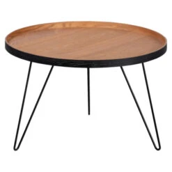 WOOOD Bijzettafel Zilver Hout Naturel