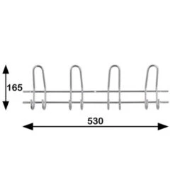 Kapstok Ursula 8 Haaks Chroom 530mm -Meubel Pracht 123 1883