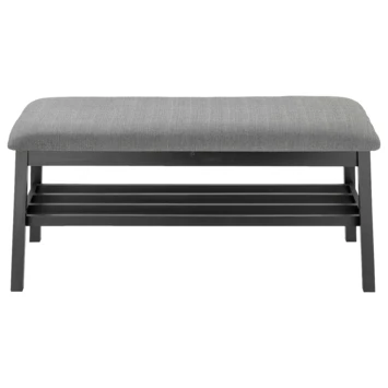 GAMMA Halbank Lynn Hout Gestoffeerd Zwart Grijs 3 GAMMA Halbank Lynn Hout Gestoffeerd Zwart Grijs