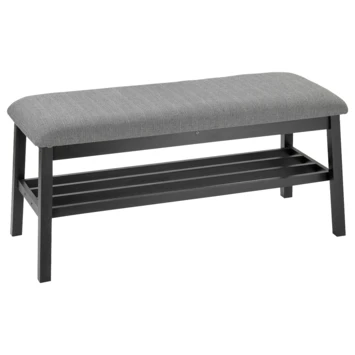 GAMMA Halbank Lynn Hout Gestoffeerd Zwart Grijs 4 GAMMA Halbank Lynn Hout Gestoffeerd Zwart Grijs - Afbeelding 2