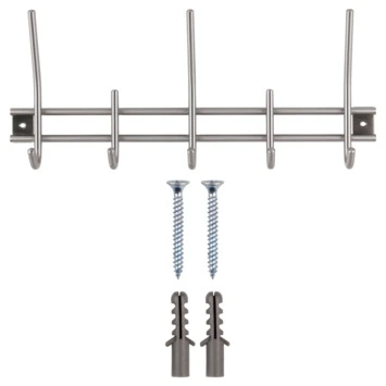 Kapstok Ian 5 Haaks Rvs 380mm 7 Kapstok Ian 5 Haaks Rvs 380mm - Afbeelding 5