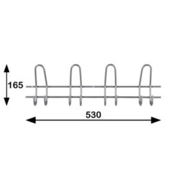 Kapstok Ursela 8 Haaks Metaal 530mm -Meubel Pracht 123 1945