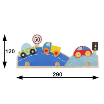 Kapstok Auto 3 Haaks Hout 290mm 4 Kapstok Auto 3 Haaks Hout 290mm - Afbeelding 2