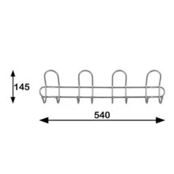 Kapstok Astrid 8 Haaks Metaal 540mm -Meubel Pracht 123 1962