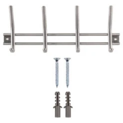 Kapstok Yvo 4 Haaks Rvs 355mm -Meubel Pracht 123 1968