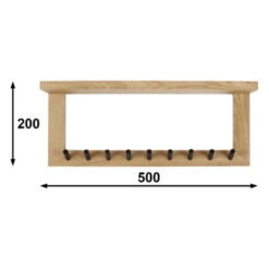 Garderobe Rek Woody 9 Haaks Hout -Meubel Pracht 123 2009