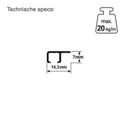 Artiteq Top Rail Schilderij Ophangsysteem Compleet 2 Meter Wit RAL 9003 -Meubel Pracht 123 2014