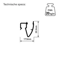 Artiteq Up Rail Schilderij Ophangsysteem Compleet 2 Meter Wit (RAL 9016) Overschilderbaar -Meubel Pracht 123 2019
