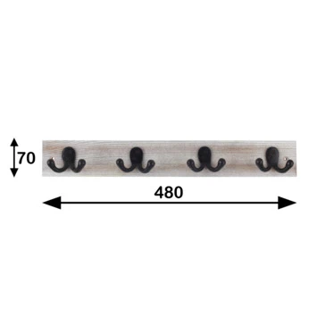 Kapstok Tygo 8 Haaks Vuren 480mm 9 Kapstok Tygo 8 Haaks Vuren 480mm - Afbeelding 7