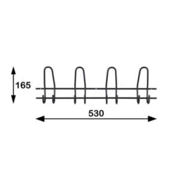 Kapstok Ursela 8 Haaks Zwart 530mm -Meubel Pracht 123 2046