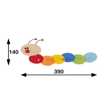 Kapstok Rups 3 Haaks Gekleurd 390mm 9 Kapstok Rups 3 Haaks Gekleurd 390mm - Afbeelding 7