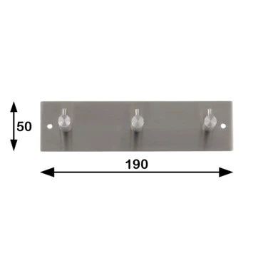 Kapstok Maaike 3 Haaks Rvs 190mm 9 Kapstok Maaike 3 Haaks Rvs 190mm - Afbeelding 7